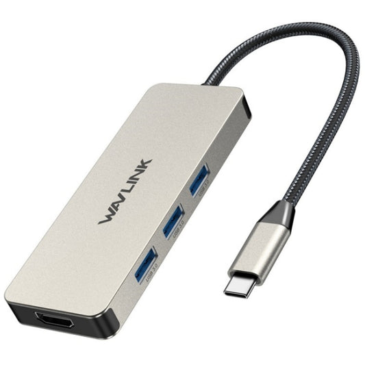 WAVLINK UHP3416 7-in-1 PD100W Charging SD / TF Card Reader 4K HD Type-C Docking Station(Silver) - USB HUB by WAVLINK | Online Shopping UK | buy2fix