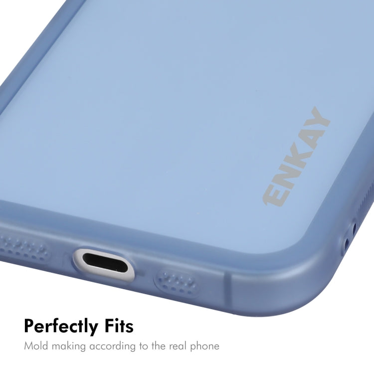 For iPhone 16 Plus ENKAY Hat-Prince Translucent Matte TPU Phone Case with Lens Film + 9H Big Arc Edge Film(White) - iPhone 16 Plus Cases by ENKAY | Online Shopping UK | buy2fix