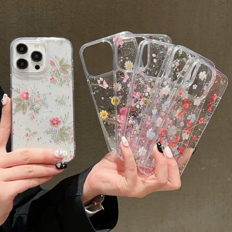 For iPhone 16 Pro Max Spring Garden Epoxy TPU Phone Case(F04 French Flowers) - iPhone 16 Pro Max Cases by buy2fix | Online Shopping UK | buy2fix