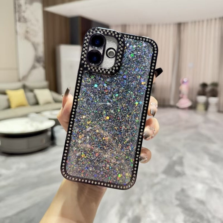 For iPhone 16 Plus Diamond Glitter Sequins TPU Phone Case(Black) - iPhone 16 Plus Cases by buy2fix | Online Shopping UK | buy2fix