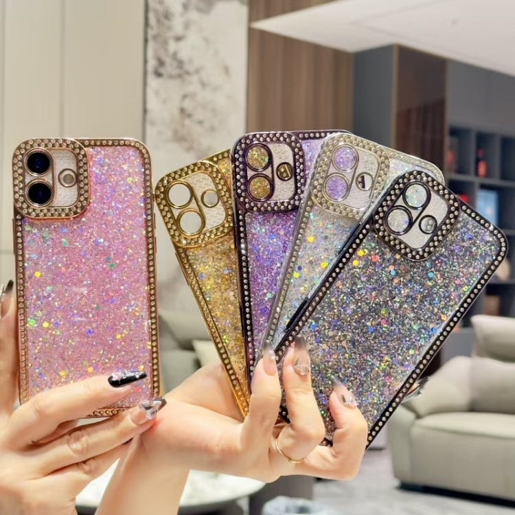 For iPhone 16 Pro Max Diamond Glitter Sequins TPU Phone Case(Gold) - iPhone 16 Pro Max Cases by buy2fix | Online Shopping UK | buy2fix