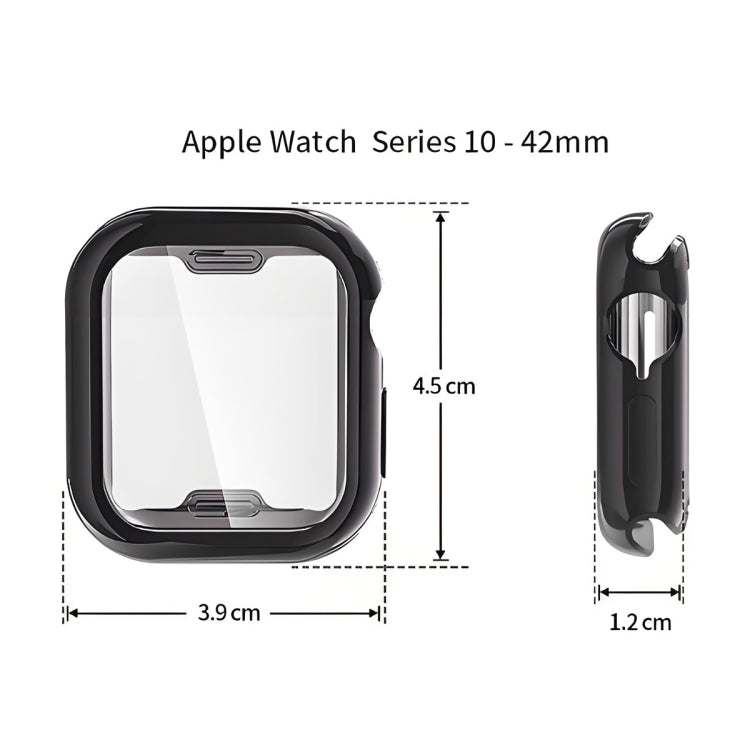 For Apple Watch Series 10 42mm ENKAY Hat-Prince Electroplated Soft TPU Case with Screen Film(Transparent) - Watch Cases by ENKAY | Online Shopping UK | buy2fix