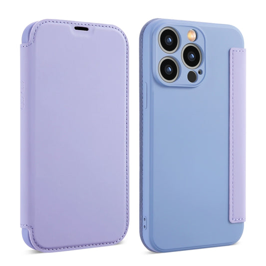 For iPhone 16 Pro Max Imitate Liquid Skin Feel Leather Phone Case with Card Slots(Purple) - iPhone 16 Pro Max Cases by buy2fix | Online Shopping UK | buy2fix