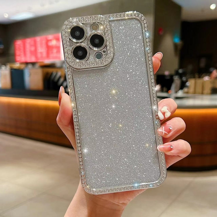 For iPhone 16 Pro Diamond Gradient Glitter Plated TPU Phone Case(Silver) - iPhone 16 Pro Cases by buy2fix | Online Shopping UK | buy2fix