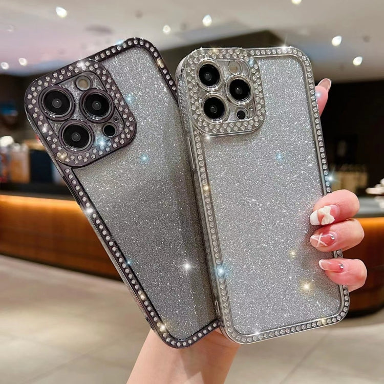 For iPhone 16 Plus Diamond Gradient Glitter Plated TPU Phone Case(Silver) - iPhone 16 Plus Cases by buy2fix | Online Shopping UK | buy2fix