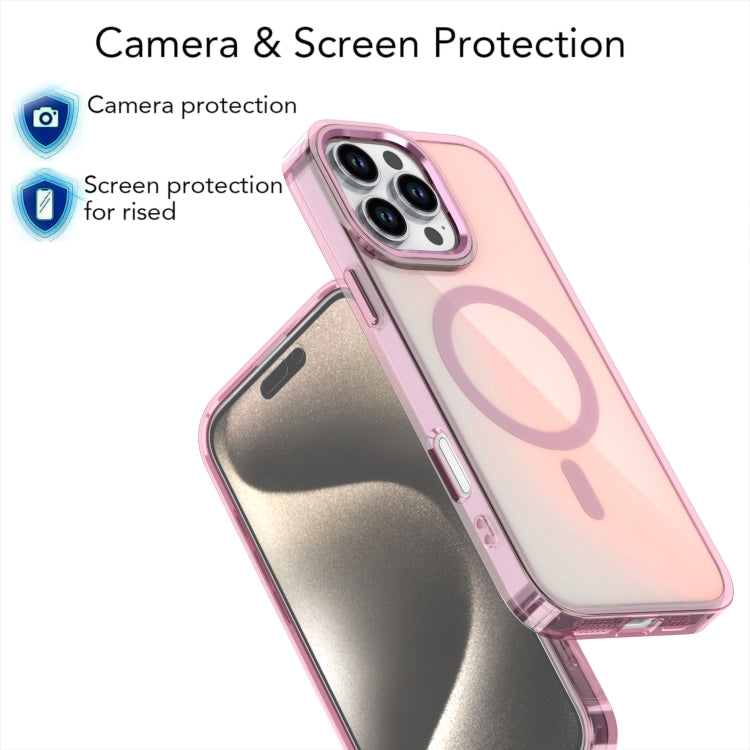 For iPhone 16 Pro Max Bright Shadow Magsafe Discoloration Phone Case(Pink) - iPhone 16 Pro Max Cases by buy2fix | Online Shopping UK | buy2fix