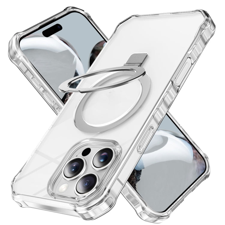 For iPhone 16 Pro Max Clear Wave MagSafe Holder Phone Case(Transparent) - More iPhone Cases by buy2fix | Online Shopping UK | buy2fix