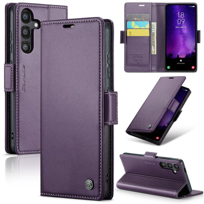 For Samsung Galaxy S24 FE 5G CaseMe 023 Butterfly Buckle Litchi Texture RFID Anti-theft Leather Phone Case(Purple) - Galaxy S24 FE 5G Cases by CaseMe | Online Shopping UK | buy2fix