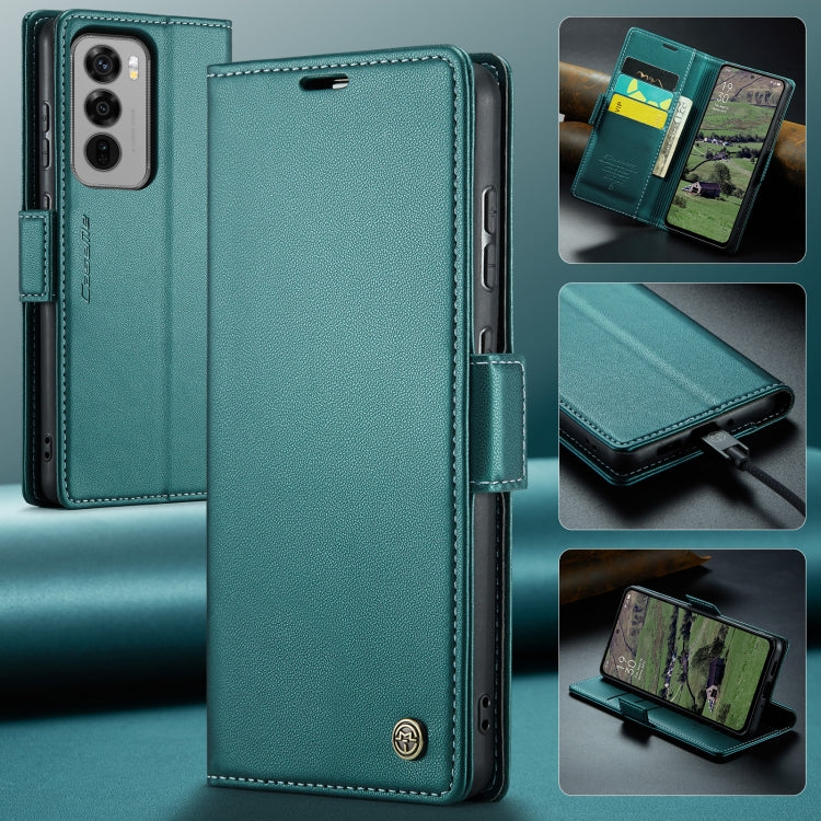 For OPPO Reno12 5G Global CaseMe 023 Butterfly Buckle Litchi Texture RFID Anti-theft Leather Phone Case(Green) - Reno12 Cases by CaseMe | Online Shopping UK | buy2fix