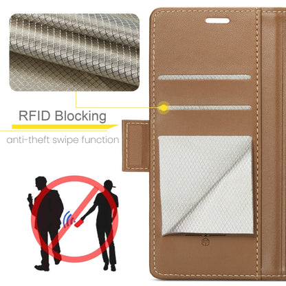 For OPPO Reno12 5G Global CaseMe 023 Butterfly Buckle Litchi Texture RFID Anti-theft Leather Phone Case(Brown) - Reno12 Cases by CaseMe | Online Shopping UK | buy2fix