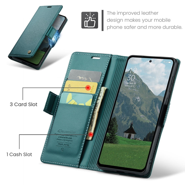 For OPPO Reno12 F /12 FS 5G CaseMe 023 Butterfly Buckle Litchi Texture RFID Anti-theft Leather Phone Case(Green) - Reno12 F Cases by CaseMe | Online Shopping UK | buy2fix