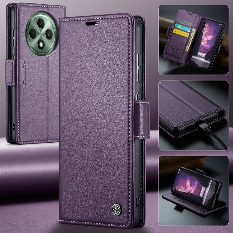 For OPPO Reno12 F /12 FS 5G CaseMe 023 Butterfly Buckle Litchi Texture RFID Anti-theft Leather Phone Case(Purple) - Reno12 F Cases by CaseMe | Online Shopping UK | buy2fix