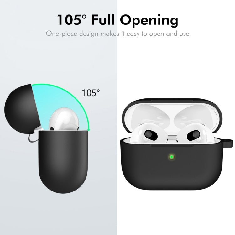 For Apple AirPods 4 2024 ENKAY Hat-Prince Thickened Silicone Case with Hook and Anti-lost Silicone Earbuds(Black) - For AirPods 4 by ENKAY | Online Shopping UK | buy2fix