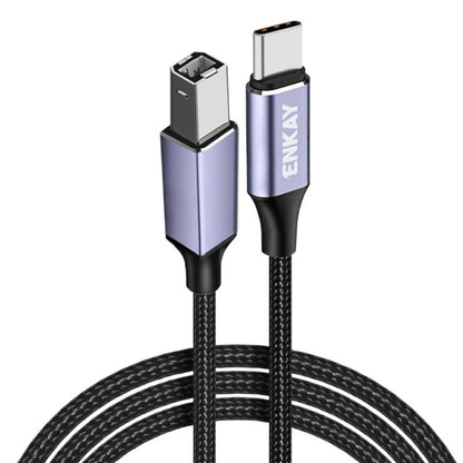 ENKAY ENK-CB170 USB C / Type-C to USB 2.0 B Printer Scanner Nylon Braided Cable, Length:1m - Cable & Adapters by ENKAY | Online Shopping UK | buy2fix