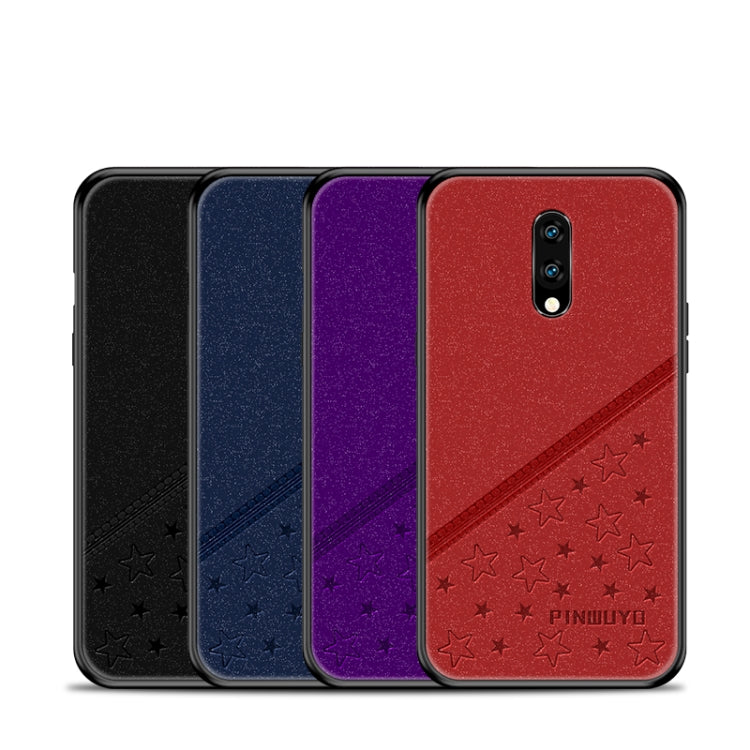 PINWUYO Full Coverage Waterproof Shockproof PC+TPU+PU Protective Case for OnePlus 7(Purple) - OnePlus Cases by PINWUYO | Online Shopping UK | buy2fix