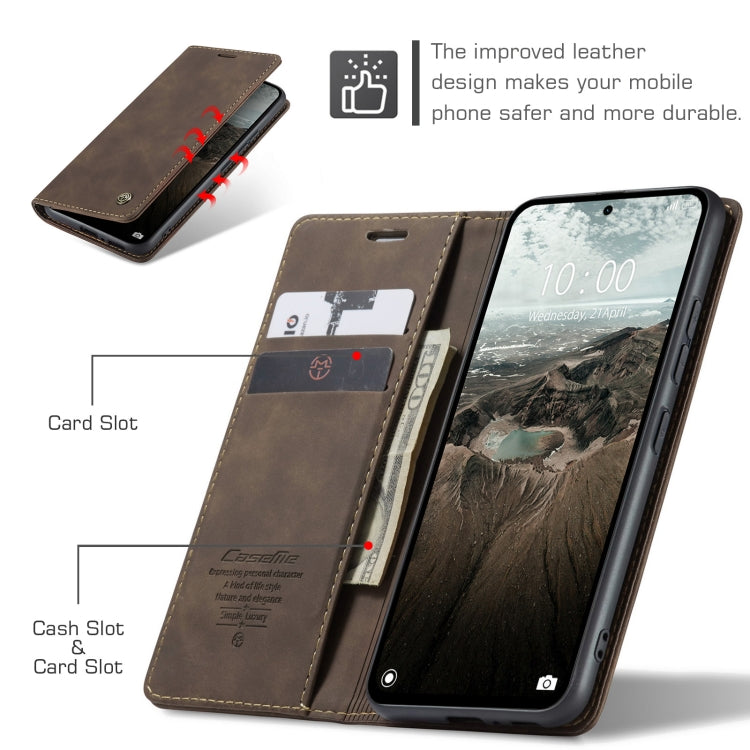 For Redmi Note 14 5G CaseMe 013 Multifunctional Horizontal Flip Leather Phone Case(Coffee) - Note 14 Cases by CaseMe | Online Shopping UK | buy2fix