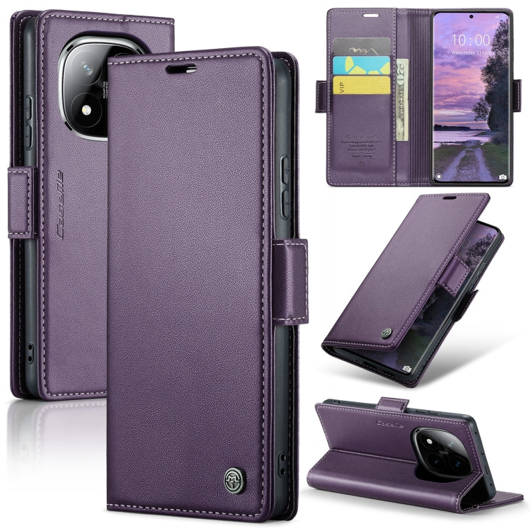 For Redmi Note 14 Pro 5G CaseMe 023 Butterfly Buckle Litchi Texture RFID Anti-theft Leather Phone Case(Purple) - Note 14 Pro Cases by CaseMe | Online Shopping UK | buy2fix