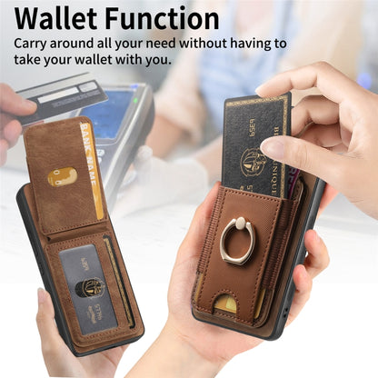 For Samsung Galaxy S25 Ultra 5G Retro Splitable Magnetic Stand Card Bag Leather Phone Case(Brown) - Galaxy S25 Ultra 5G Cases by buy2fix | Online Shopping UK | buy2fix