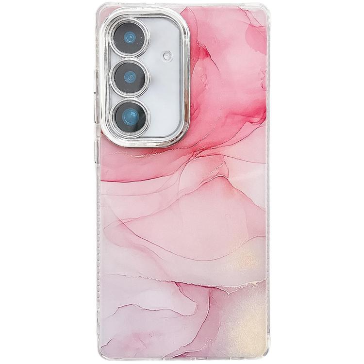 For Samsung Galaxy S25 5G Electroplated Marble Texture Phone Case(Pink M2) - Galaxy S25 5G Cases by buy2fix | Online Shopping UK | buy2fix