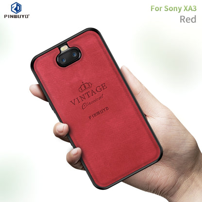 PINWUYO Shockproof Waterproof Full Coverage TPU + PU Cloth+Anti-shock Cotton Protective Case for Sony Xperia 10 / Xperia XA3(Red) - Sony Cases by 1 | Online Shopping UK | buy2fix