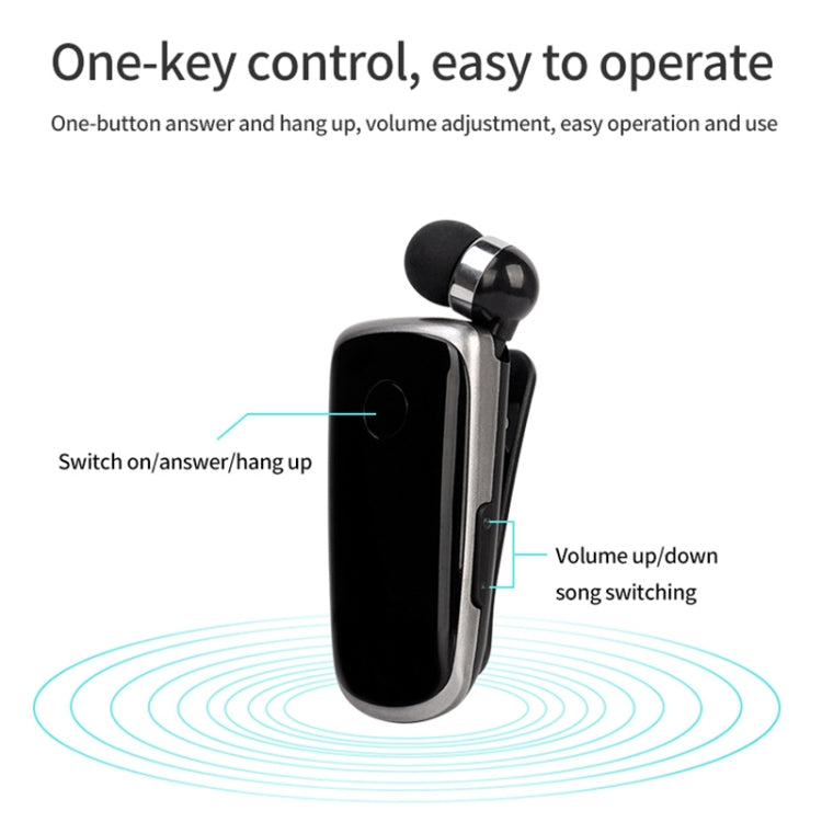 K39 Wireless Bluetooth Headset CSR DSP chip In-Ear Vibrating Alert Wear Clip Hands Free Earphone (Black) - Bluetooth Earphone by buy2fix | Online Shopping UK | buy2fix