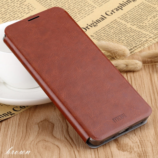 For Oneplus 6 MOFI Rui Series Classical Leather Flip Leather Case With Bracket Embedded Steel Plate All-inclusive(Brown) - OnePlus Cases by MOFI | Online Shopping UK | buy2fix