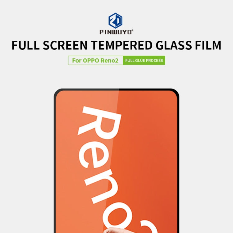 For OPPO Reno2 PINWUYO 9H 2.5D Full Screen Tempered Glass Film(Black) - OPPO Tempered Glass by PINWUYO | Online Shopping UK | buy2fix