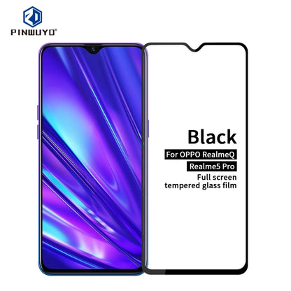 For OPPO Realme5 Pro / RealmeQ PINWUYO 9H 2.5D Full Screen Tempered Glass Film(Black) - OPPO Tempered Glass by PINWUYO | Online Shopping UK | buy2fix