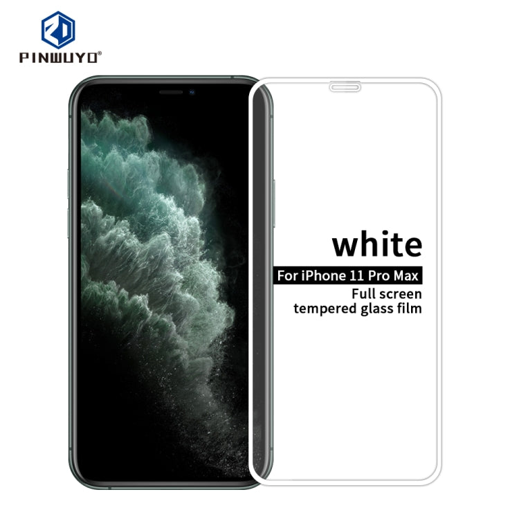 For iPhone 11 Pro Max PINWUYO 9H 2.5D Full Screen Tempered Glass Film(White) - iPhone 11 Pro Max Tempered Glass by PINWUYO | Online Shopping UK | buy2fix