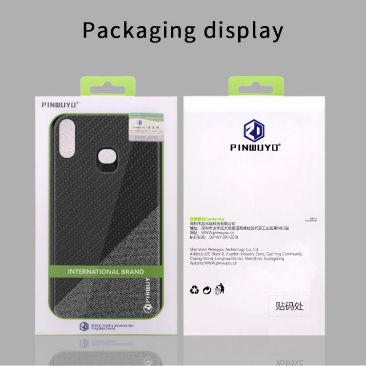 For Galaxy A10S PINWUYO Rong Series  Shockproof PC + TPU+ Chemical Fiber Cloth Protective Cover(Black) - Galaxy Phone Cases by PINWUYO | Online Shopping UK | buy2fix