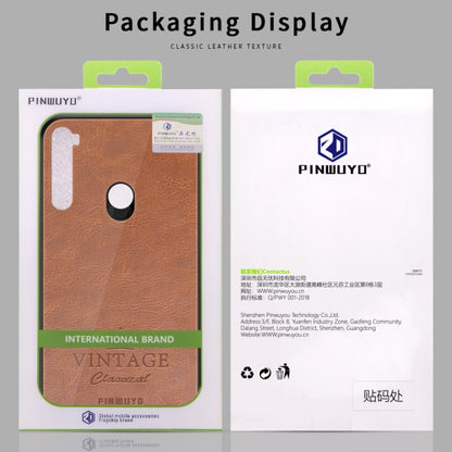 For Xiaomi RedMi Note 8 PINWUYO Pin Rui Series Classical Leather, PC + TPU + PU Leather Waterproof And Anti-fall All-inclusive Protective Shell(Brown) - Xiaomi Cases by PINWUYO | Online Shopping UK | buy2fix