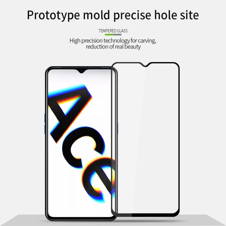 For OPPO Reno ACE PINWUYO 9H 2.5D Full Screen Tempered Glass Film(Black) - OPPO Tempered Glass by PINWUYO | Online Shopping UK | buy2fix