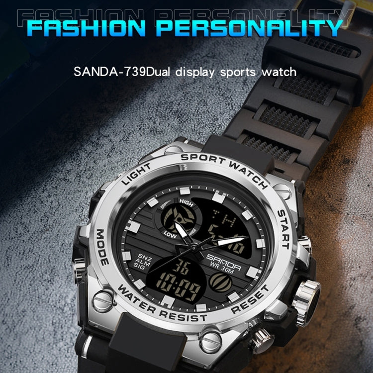 SANDA739  Watch Plate Chao Male Watch Male Student Fashion Trend Multi Functional Digital Waterproof Electronic Meter(Black) - Sport Watches by SANDA | Online Shopping UK | buy2fix