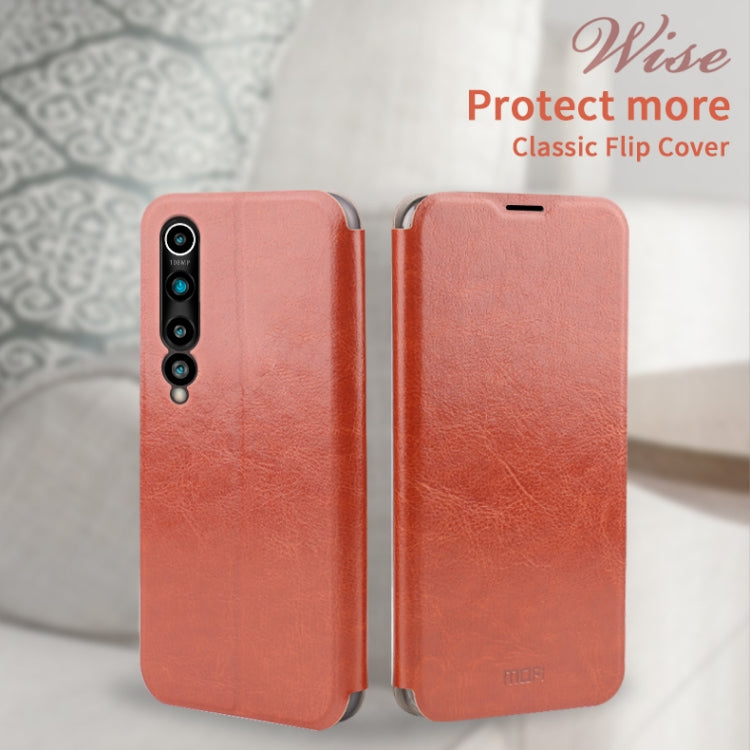 For Xiaomi Mi 10 Pro MOFI Rui Series Classical Leather Embedded Steel Plate All-inclusive Horizontal Flip PU Leather Case(Red) - Xiaomi Cases by MOFI | Online Shopping UK | buy2fix