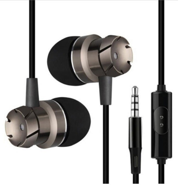 3.5mm Wired Headphones Handsfree Headset In Ear Earphone Earbuds with Mic for Xiaomi Phone MP3 Player Laptop(Black Grey) - In Ear Wired Earphone by buy2fix | Online Shopping UK | buy2fix