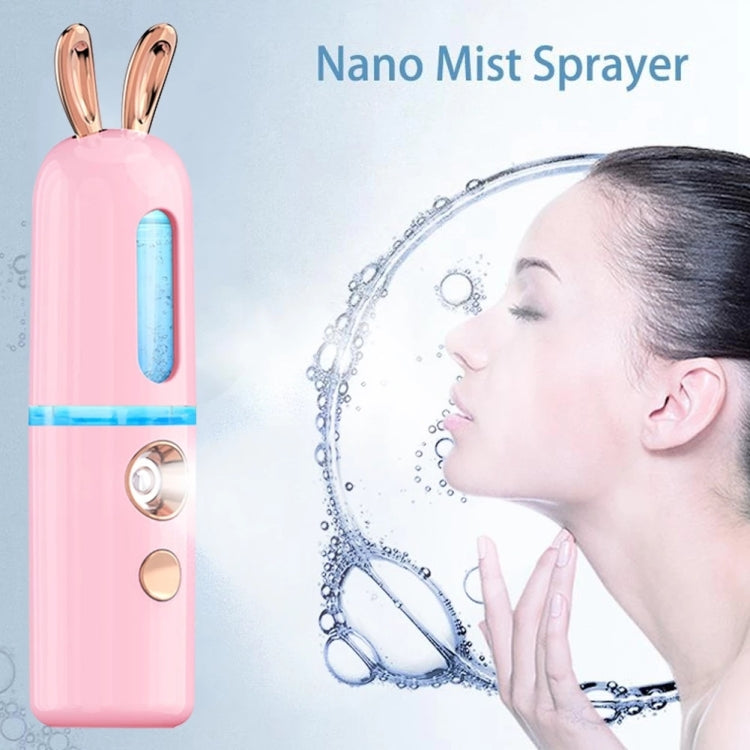 Facial Steamer Nano Spray Water Replenishing Instrument Portable Cold Spray Machine Charging Beauty Instrument Automatic Alcohol Sprayer, Style:Cute Rabbit(White) - Beauty Instrument by buy2fix | Online Shopping UK | buy2fix