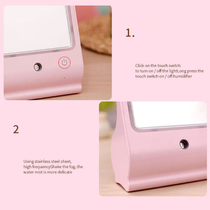 USB Desktop Dressing Mirror LED Table Lamp Portable Nano Spray Beauty Moisture Apparatus Automatic Alcohol Sprayer (Pink) - Beauty Instrument by buy2fix | Online Shopping UK | buy2fix