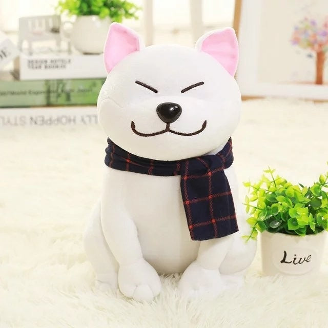 Couple Scarf Shiba Inu Dog Plush Toy, Color: Gray, Size:45cm - Soft Toys by buy2fix | Online Shopping UK | buy2fix