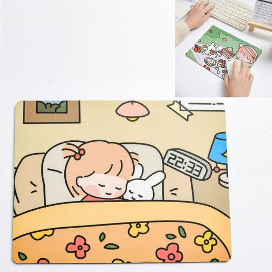 5 PCS Creative Cute Cartoon Rabbit Girl Mouse Pad Laptop Student Mouse Pad(Sleeping) - Mouse Pads by buy2fix | Online Shopping UK | buy2fix