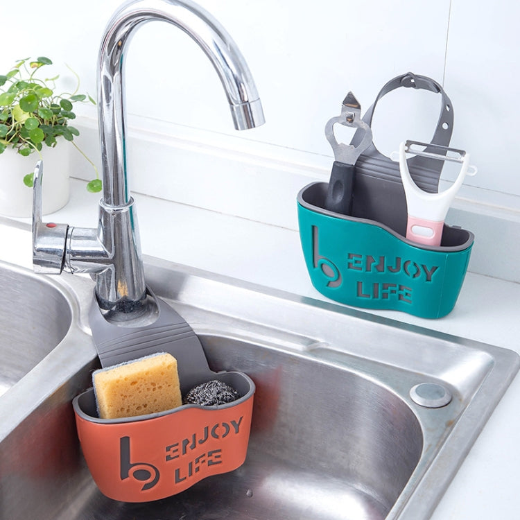 Kitchen Sink Non-perforated Drain Basket Hanging Bag Faucet Sponge Rack(White) - Shelf by buy2fix | Online Shopping UK | buy2fix