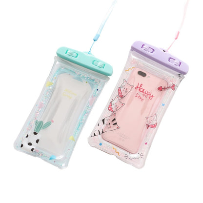Cartoon Transparent Swimming Inflatable Air Bag Floating Mobile Phone Waterproof Bag, Random Color Delivery - Waterproof Bag by buy2fix | Online Shopping UK | buy2fix