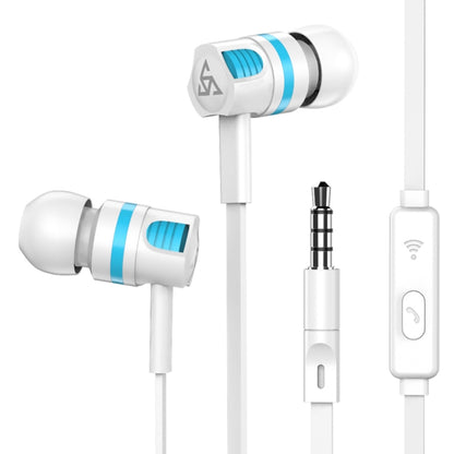 Super Bass Stereo Earphone with Microphone for Samsung / Xiaomi Mobile Phone(White Earphone) - In Ear Wired Earphone by buy2fix | Online Shopping UK | buy2fix