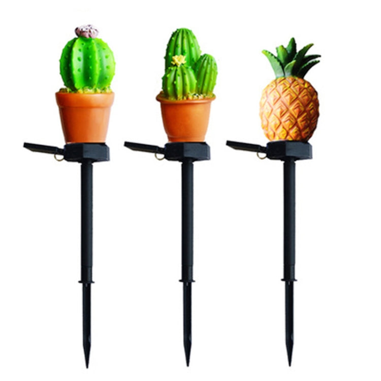 Solar Outdoor Simulation Potted Plants Landscape Lamp LED Courtyard Lawn Light(Three Head Cactus) - Solar Lights by buy2fix | Online Shopping UK | buy2fix