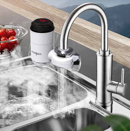 Zoosen Electric Hot Water Faucet Connection Type Instant Hot Water Faucet EU Plug, Style:With shower Head Connector - Faucets & Accessories by zoosen | Online Shopping UK | buy2fix