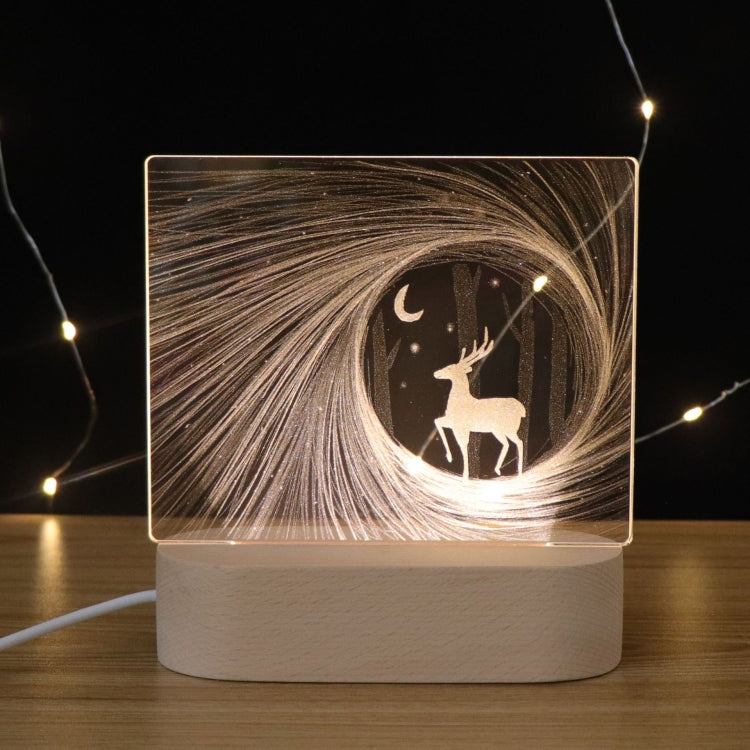 3D Atmosphere Decorative Light Acrylic Inner Carved LED Night Light Creative Girl Table Lamp(Deer) - Novelty Lighting by buy2fix | Online Shopping UK | buy2fix