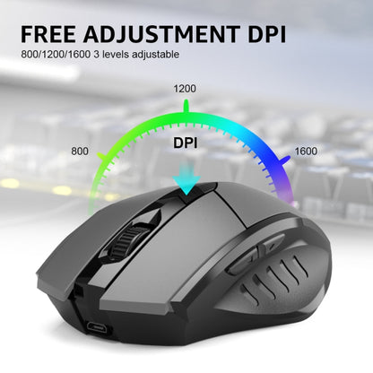 Inphic A1 6 Keys 1000/1200/1600 DPI Home Gaming Wireless Mechanical Mouse, Colour: Gray Wireless+Bluetooth 4.0+Bluetooth 5.0 - Wireless Mice by Inphic | Online Shopping UK | buy2fix