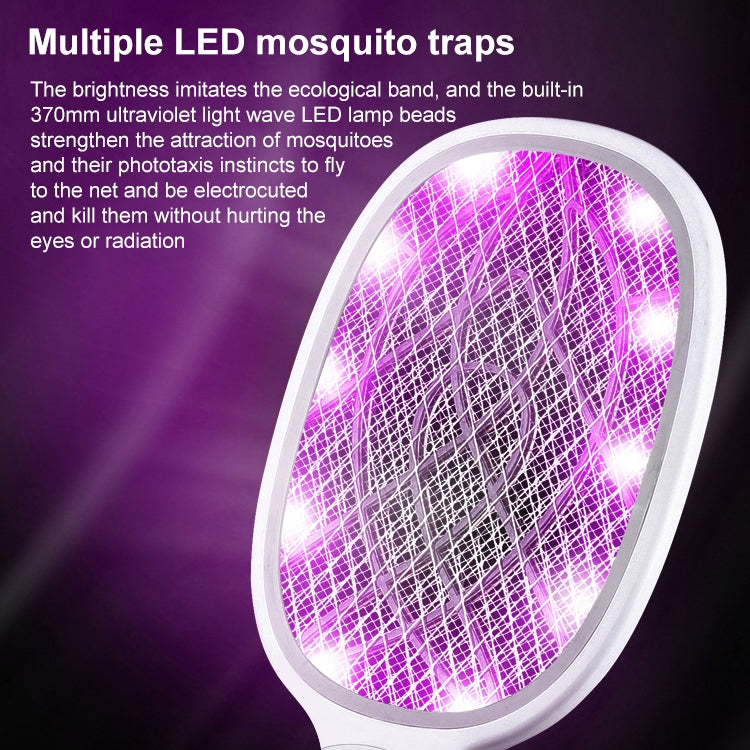 Electrical Mosquito Swatter Mosquito Killer Two-In-One USB Rechargeable Household Electrical Mosquito Swatter, Colour: LEDx6 Purple (Base Charging) - Fly Swatter by buy2fix | Online Shopping UK | buy2fix