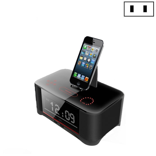 A8 Charging Base Audio NFC Bluetooth Speaker Alarm Clock, Specification: US Plug(Black) - Desktop Speaker by buy2fix | Online Shopping UK | buy2fix