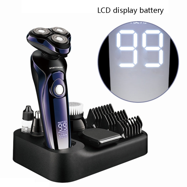 Sportsman SM-530 Electric Men Shaving Knife Multi-Function Base Charging Digital Water Washing Razor, Specification: US Plug(Purple) - Electric Shavers by SPORTSMAN | Online Shopping UK | buy2fix