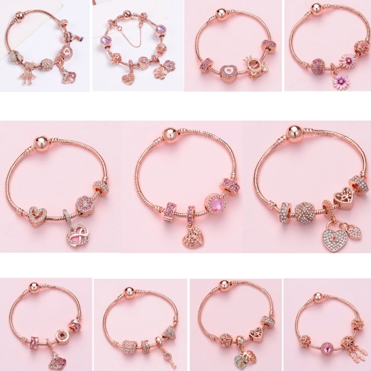 SL129 19cm Women Rose Gold Beaded Bracelet - Bracelets by buy2fix | Online Shopping UK | buy2fix